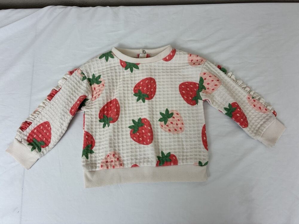 Madison Layne Strawberry Knit Pullover Sweater 24M